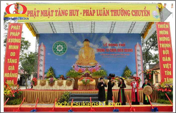 Tiết mục văn nghệ chào mừng lễ động thổ chùa Diên Quang